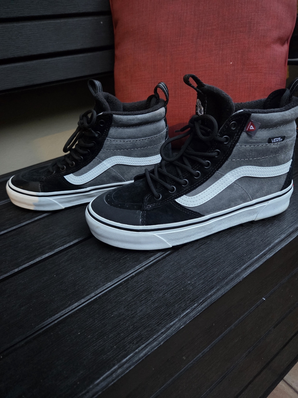 Vans Sk8-Hi High-Top Sneakers in Black & Gray